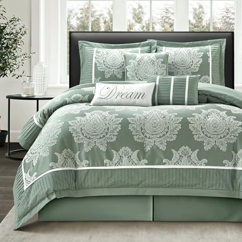 LANCO MODERN LIFESTYLE Sage Queen Comforter Set 7 Pieces