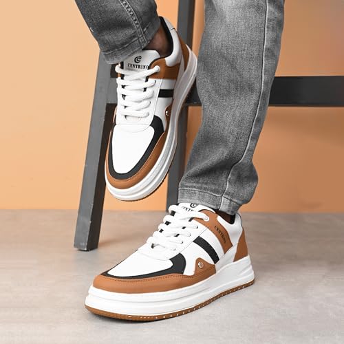 Image of Centrino Low-Top Sneakers for Men | Casual Shoes for Man Stylish | Lightweight Lace-Up Canvas Walking Shoes | Cushioned Insole | Breathable Comfortable Anti-Skid Sole | Trendy Mens Sneaker Shoes Daily (9536)