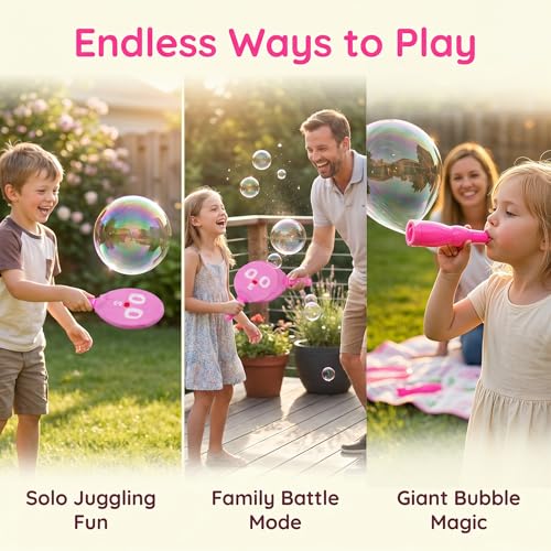 Racket Bubbles for Kids, Bubble Ball Racket Interactive Toy for Kids, Outdoor Party, Beach, Summer (Without Electric Bubble Machine) by ATG - Used condition - Image 5
