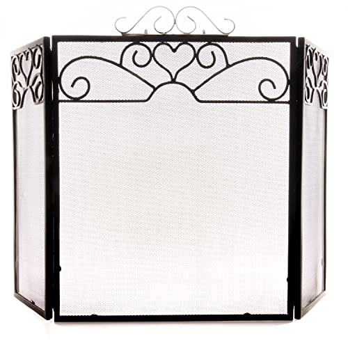 Pantalla de Fuego de Tres Pliegues con Tapa cromada Cover