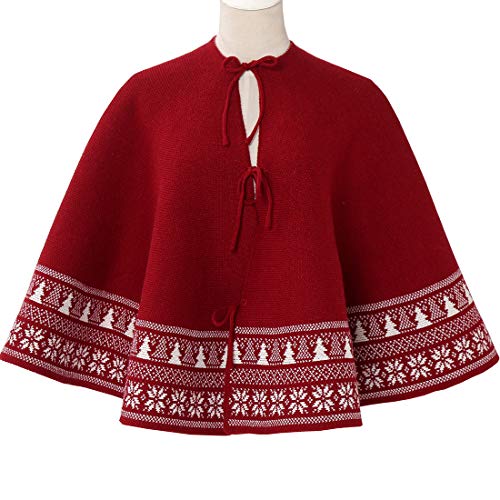 vctops 48 inch Knitted Christmas Tree Skirt, Vintage Snowflake Tree Skirt for Christmas Decorations Holiday Luxury Thick Tree Xmas Ornaments (Red,Diameter 48\") - Thumbnail 5