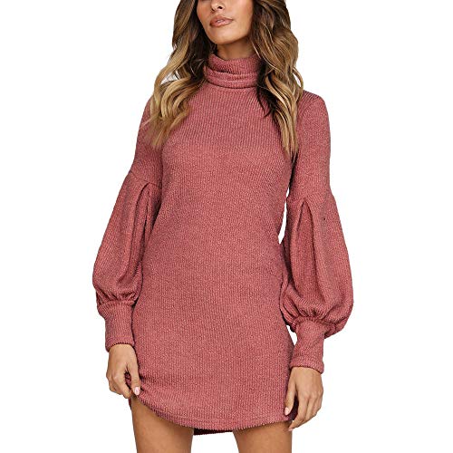 Jerséy de BaZhaHei, Suéter sólido de Mujer Manga Larga O-Cuello de Tejer Suéter Tops de Punto de Manga Larga de Color sólido para Mujer Vestidos de Mujer Jersey Cardigan para Mujer Calor en Invierno