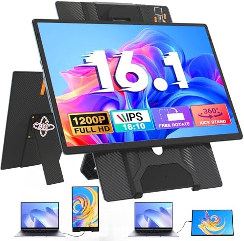 One Cable Connection Laptop Screen Extender Monitor Portable, Ultra Thin 14.2