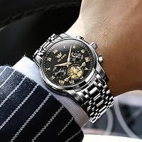 OLEVS Watch Men Black Watches for Men Analog Casual Big Luxury Mens Watches — image 7