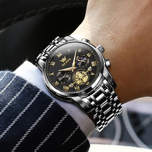 OLEVS Watch Men Black Watches for Men Analog Casual Big Luxury Mens Watches β image 7