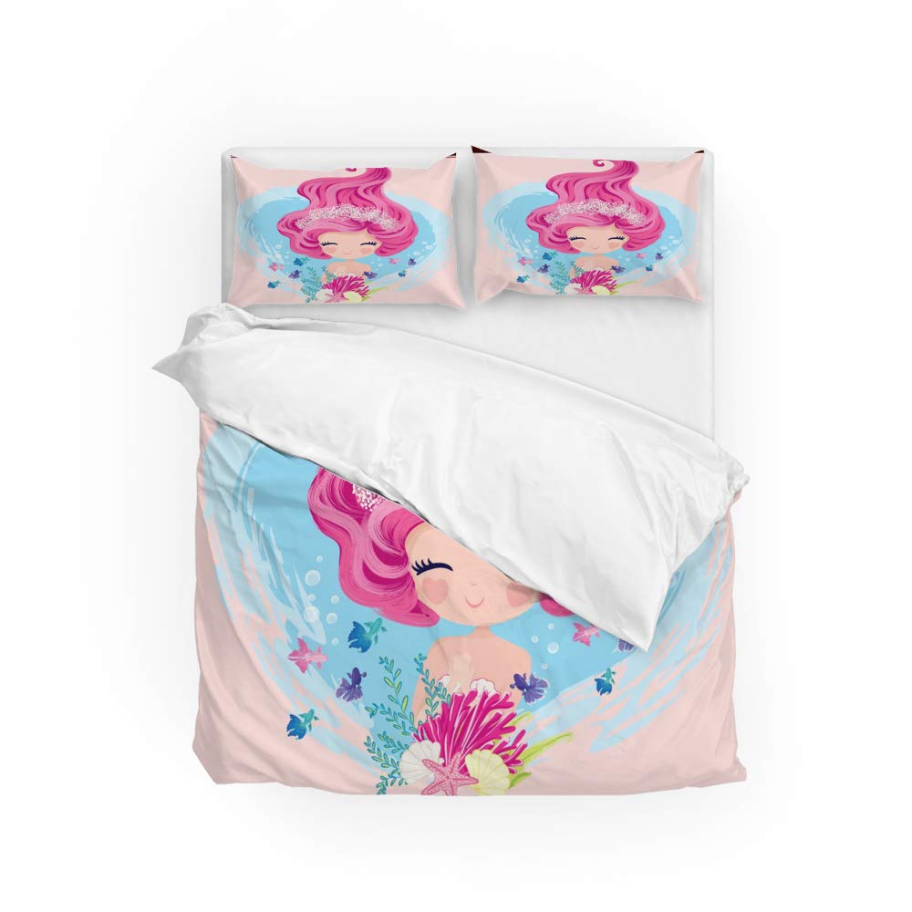 Parure de lit 2 pièces avec housse de couette double en microfibre confortable CHEHONG