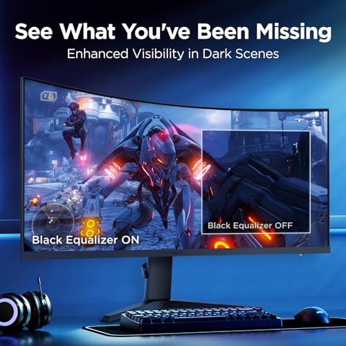 undefined KOORUI 34-inch Curved Ultrawide WQHD 3440×1440 Gaming Monitor, 165Hz 1000R- PIP/PBP, 1ms(MPRT), HDR400, DCI-P3 95%, FreeSync Premium, 1 x DP 1.4 & 2 x HDMI 2.0, Tilt Height Swivel Adjustment, 34E6UC の商品画像 6