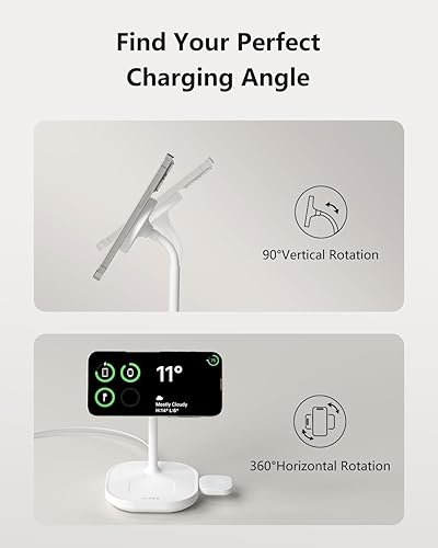 Miniatura 5 de Estación de carga inalámbrica para iPhone, soporte de cargador MagSafe 3 en 1 para múltiples dispositivos, cargador 171615141312 Pro Max, iWatch,