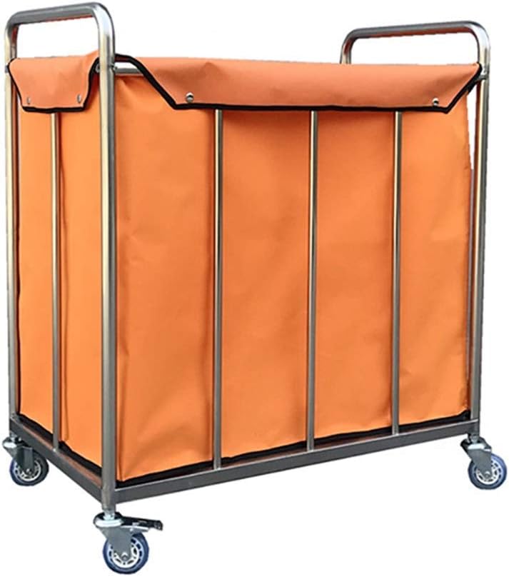 Hand Trucks Storage Cart,Kitchen Houseware Laundry Sorter,Portable Hotel Lobby Rolling Linen with Movable Bag 80X50X88Cm