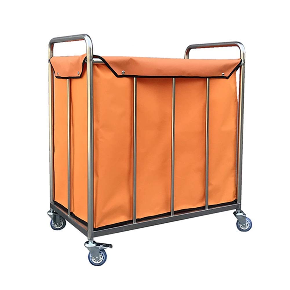 Ruchomy Wózek Ręczny Wózek Do Przechowywania, Sprzęt Agd Do Kuchni Wózek Do Prania, Przenośny Wózek Hotelowy Lobby Rolling Linen Cart Z Ruchomą Torbą Do Przechowywania/Orange/80 X 50 X 88Cm