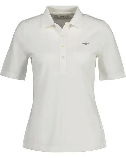 GANT Polo Slim Shield SS Pique Polo para Mujer, Fuente de Huevo., M