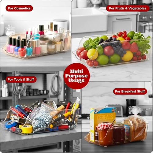 Miniatura 7 de Kichly Organizador Nevera Latas Pack De 2 - Apilable Y Ahorra Espacio - Dispensador De Latas De Refresco Para Despensa, Nevera, Congelador Lavadero Claro