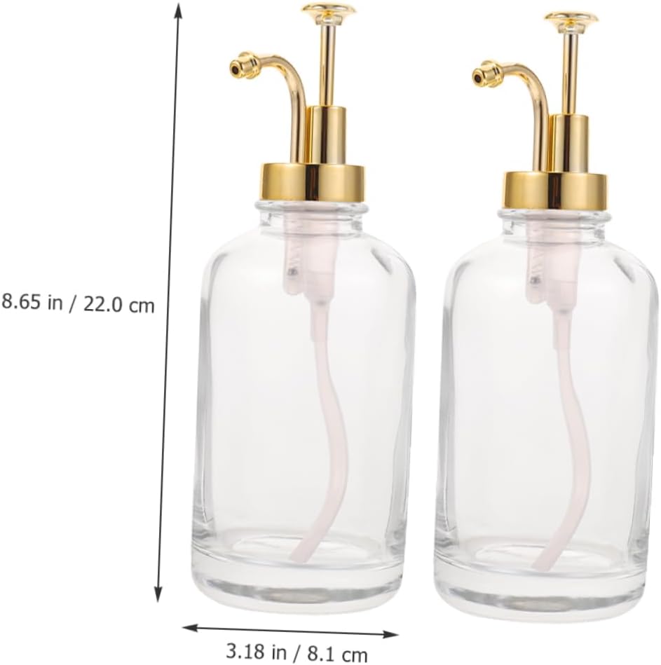 2pcs Glass Syrup Dispenser Pump Bottle for Coffee Bar Multi-Use Honey Jam Liquid Dispenser User-Friendly Pump Lotion Bottle for Home Organization