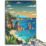 Puzzle con paesaggio sardo per adulti 1000 pezzi, giochi educativi, decorazioni per la casa, decorazioni e regali unici, 1000 pezzi (26x38cm)