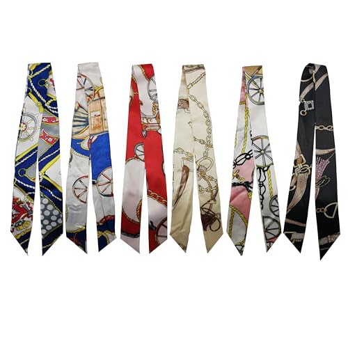 VIGUEUR Scarf Bags for Gifts - 6PCS Handbag Scarves, Ribbon Neckerchief for Women