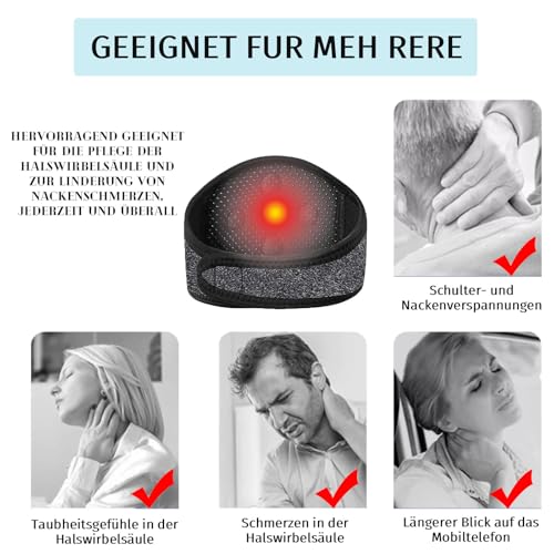 Magnetisch Nackenbandage Selbstwärmend Verstellbar Nackenstütze mit Klettverschluss Halsstütze Atmungsaktiv Halskrause Therapie Nackenwickel für Nackenverletzung Schmerz Steifheit Halswirbelsäule