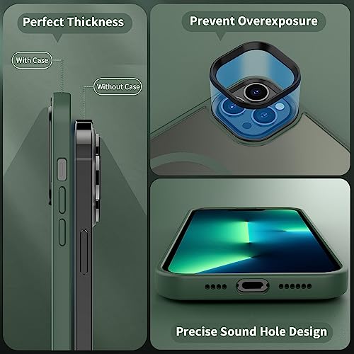 Image of CACOE Magnetic Case for iPhone 13 Pro 6.1 inch, Dark Green-1