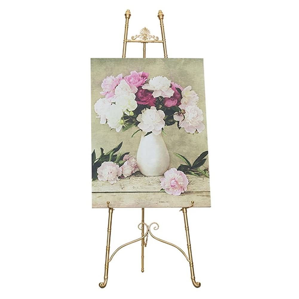 HADECOLL Tripod Wedding Welcome Easel,Height Adjustable Painting Display Holder,Store Floorstand Poster Stand For Outdoor Gallery Art Exhibition,Gold-120 Cm