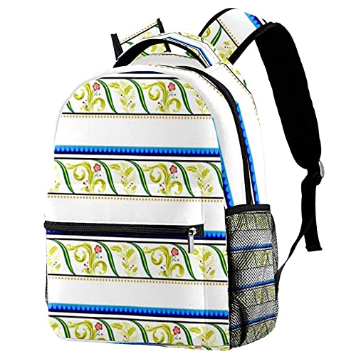 Sac à dos décontracté pour femme à grand volume avec de jolis motifs de feuilles colorées