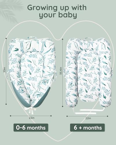 Baby Lounger -Lilian&Gema Infant Lounger for Newborn 0-24 Months, Soft Washable Baby Nest with Cover, Newborn Lounger for Home and Travel, Baby Gifts - Thumbnail 6