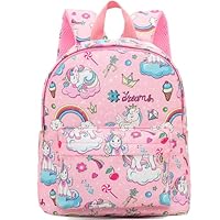 Sanilinwild Cute Dreamy Kids School Bag -Children's Backpacks for Girls and Boys 3-10 Years, Preschool Kindergarten Backpacks, Cute Kids Girls' Backpacks (Pink Unicorn Rainbow)