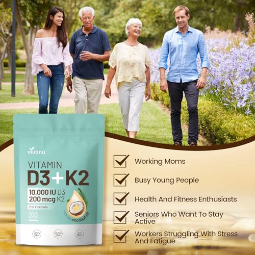 Vivonu VD3K2-M1 Vitamin D3 10000 Iu Plus K2 (Mk-7) 200 Mcg thumb #4
