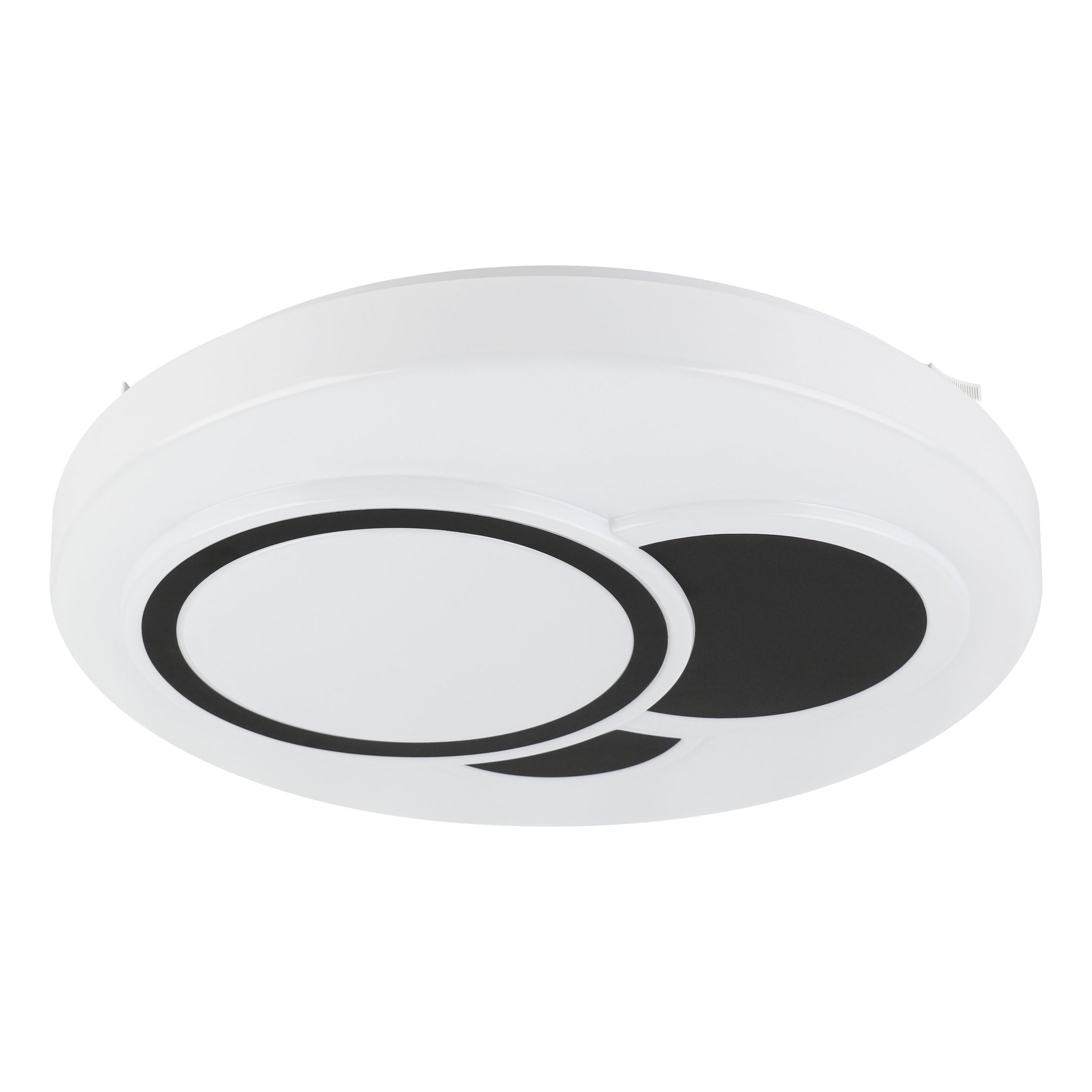 Eglo LED Ceiling Light Fitting Espartaco, Round Ceiling lamp dimmable with Remote Control, Light Fixture for Kitchen and Office, Metal and Plastic in White, Warm White-Cold White, Ø 38.5 cm