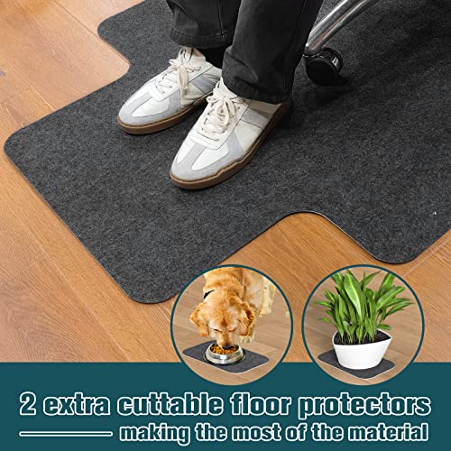 Placoot Office Chair Mat For Hardwood Floor & Tile Floor 55"X42" Desk Chair Mat For Rolling Chairs Electrostatic Adsorption Large Anti-Slip-Recyclable Material Floor Mat For Office/Home With Lip #TOP1