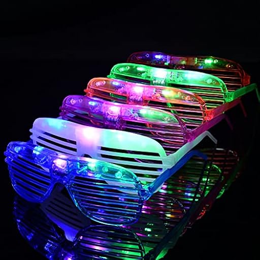 Ainiv 6 Piezas Fiesta Gafas para Niños, 3 modos de luzGafas brillantes de fiesta novedosas, Neón Obturador Gafas de Sol para Fiestas, Fancy Dress Costume Glasses, Accesorios para Trajes de Festival | Ya disponible en tu tienda friki favorita! En mundofriki.es!