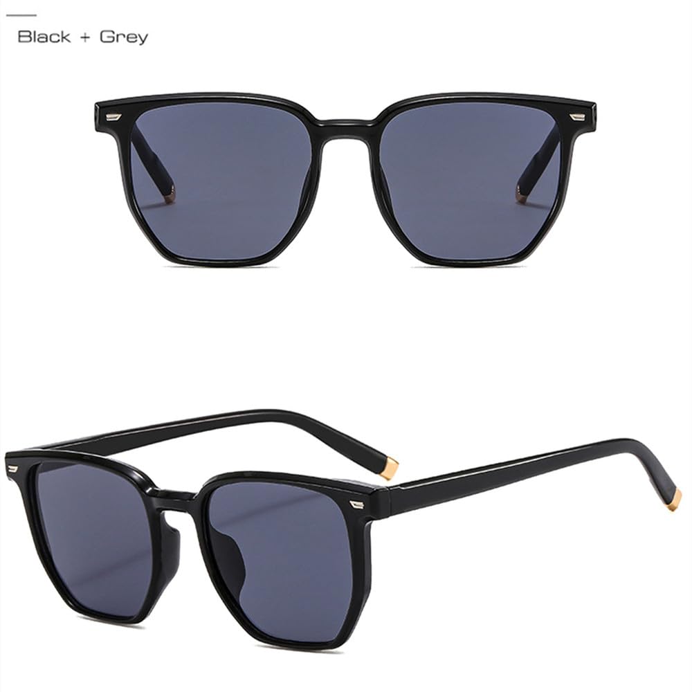 Retro Square Women Clear Ocean Lens Okulary przeciwsłoneczne Odcienie UV400 Moda Nity Dekoracja Mężczyźni Trendy Niebieskie Zielone Okulary przeciwsłoneczne