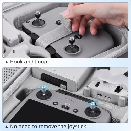 Image of M.G.R.J Portable Carrying Case Cover for DJI Mini 4 Pro || Mini 4 Pro RC 2 Remote Controller & Accessories (Hard|PU Leather|Grey)