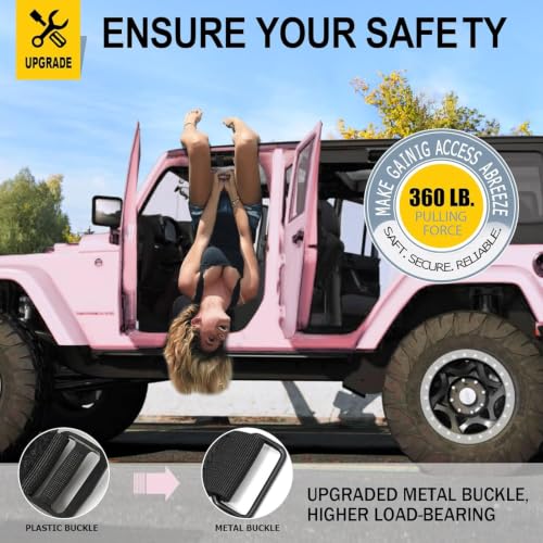 Image of moveland 2 Pack Roll Bar Grab Handles for Jeep Wrangler TJ YJ JK 1955-2023