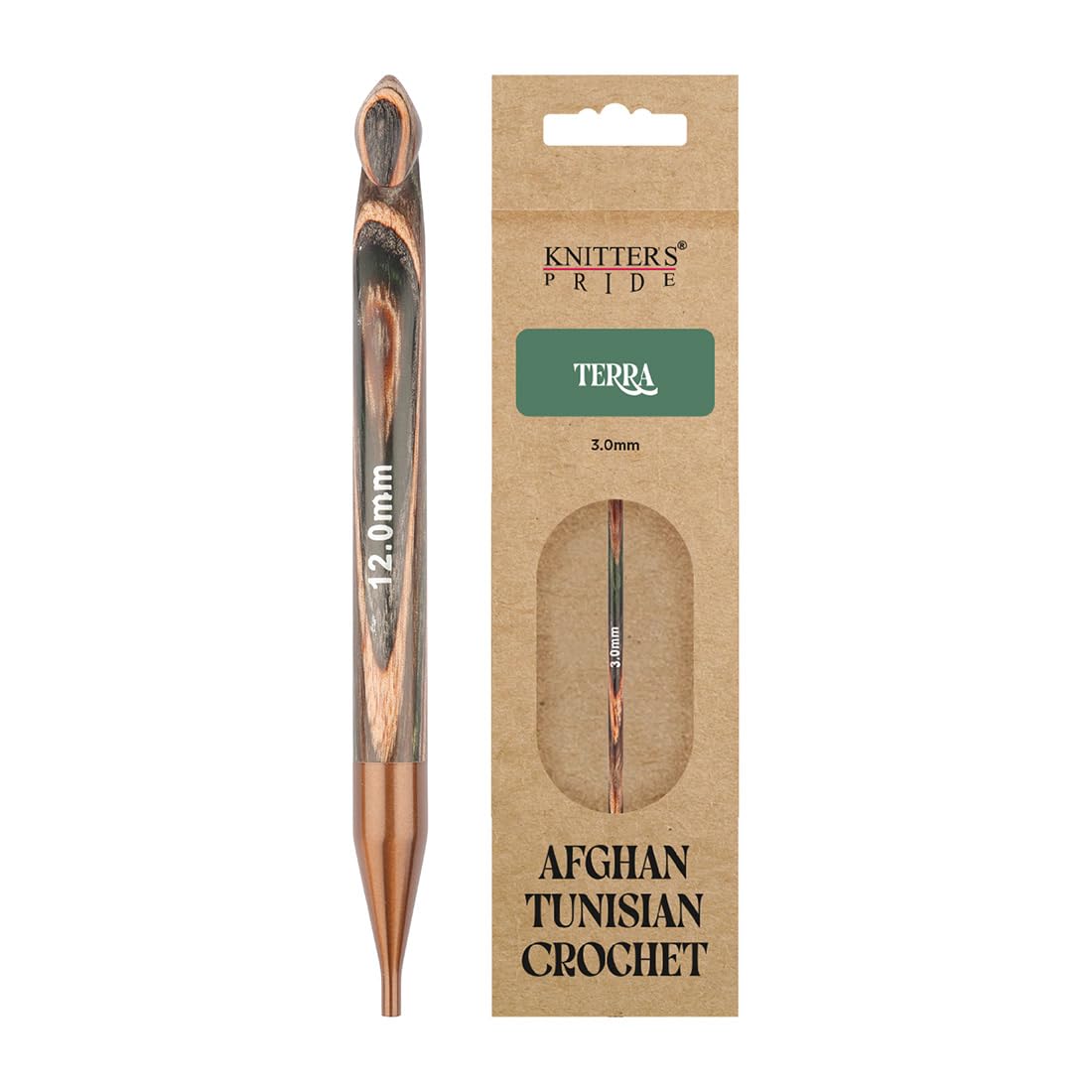 Knitter's Pride Terra 12 mm Tunisian Crochet Hook with Ergonomic Handle