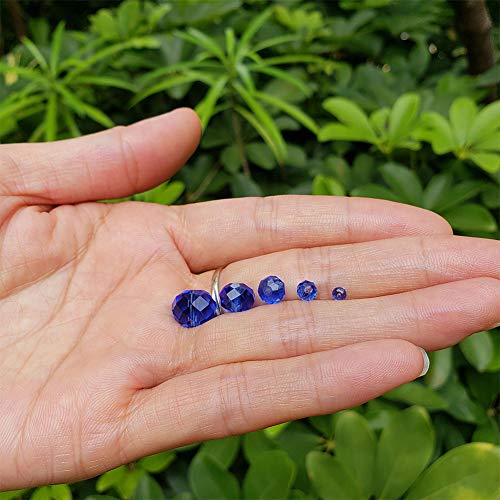 Image of Sapphire Blue Rondelle Glass Beads for Jewelry Making, Faceted Briolette Crytal Spacer Beads for Bracelet Necklace Earring (2mm 4mm 6mm 8mm 10mm Mixed Sizes, 1000pcs)
