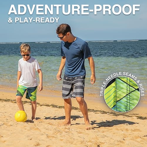 Image of Kanu Surf Boys' Toddler Troy Stripe Swim Trunks