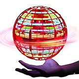 2025 Red Flying Orb Ball Toy – Hand Controlled LED Hover Drone, 360° Boomerang Spinner Cosmic Globe, Birthday Gift for Boys & Girls Ages 6-12, Indoor Outdoor Magic Ball, USB Rechargeable