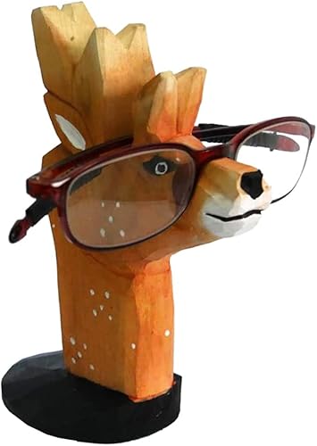 Miniatura 3 de Red Dollar Soporte para anteojos de animales tallados en madera hecha a mano, lindo soporte de exhibición de lentes de sol, mesita de noche,