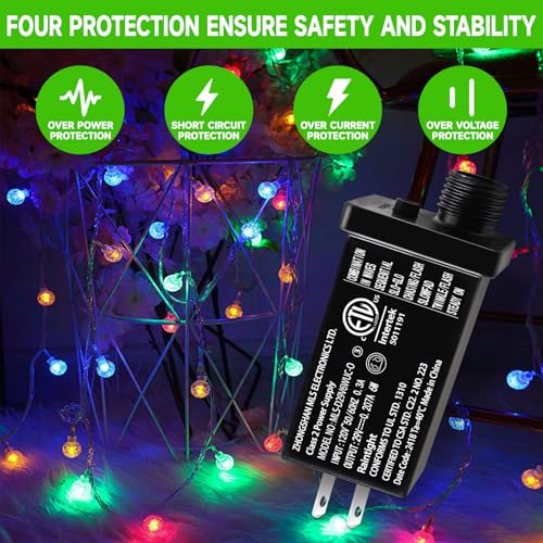 Image of Class 2 Power Supply 29V 6W LED Transformer Replacement with 8Modes and Memory Function IP44 Low Voltage Adapter for Christmas Tree String Light, Fairy Light, Net Light