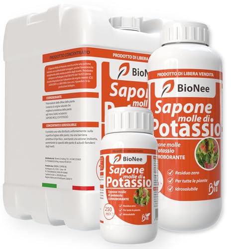 Sapone Molle di Potassio – Protezione Naturale e Biologica per Piante Sane e Rigogliose - insetticida naturale biologico - corroborante potenziatore delle difese naturali (1 litro)