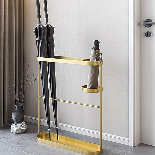 Porte-Parapluie Métal Robuste avec Bac de Récupération d'Eau - 6