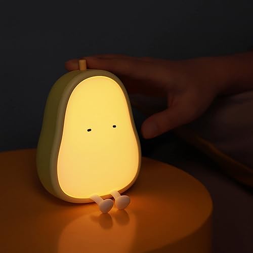 Miniatura 4 de Cartoon Pear Shaped LED Night Light, Silicone Soft Touch, Rechargeable Kids Bedroom Lamp - Eye Protection, Energy Saving, Ideal Bedroom Decoration