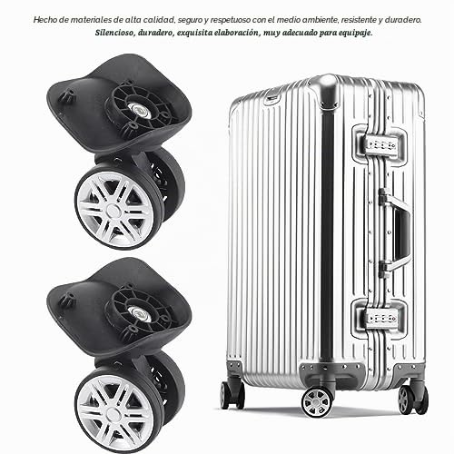 Ruedas de Maleta, Gran Rueda Doble, Silenciosa y Resistente, Caja de Código, Resistente al Agua y Fácil de Usar para Viajes, Camping, Traslados de Oficina y Familia