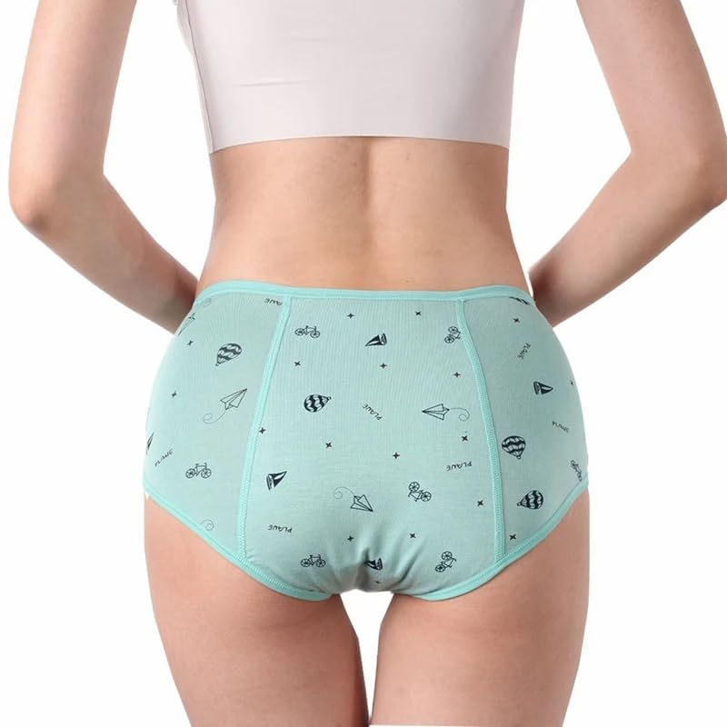Braguitas de Cintura Baja para El Período Kit de Inicio para Adolescentes Bragas Absorbentes con Flujo Abundante Bragas a Prueba de Fugas Ropa Interior Estilo Hipster 6 Piezas Multicolor M