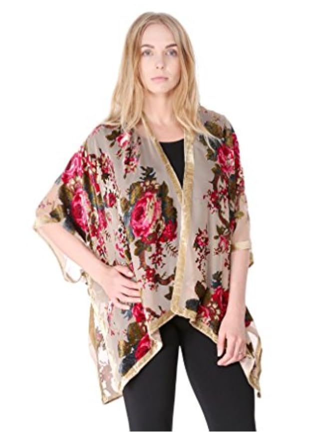 Image of MJ SERECA Women's Casual Long Velvet Kimono