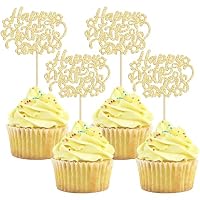 Gyufise 24 Stück Cupcake-Topper Für Muttertag – Glitzernde Deko Mit Schmetterling, Rose Und Herz In Gold & Rot