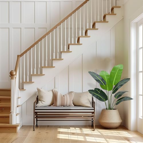 Bird of Paradise Artificial Plant,4FT Faux Tropical Palm Potted Tree Fake Artificial Bird of Paradise Plant for Indoor House Home Office Housewarming