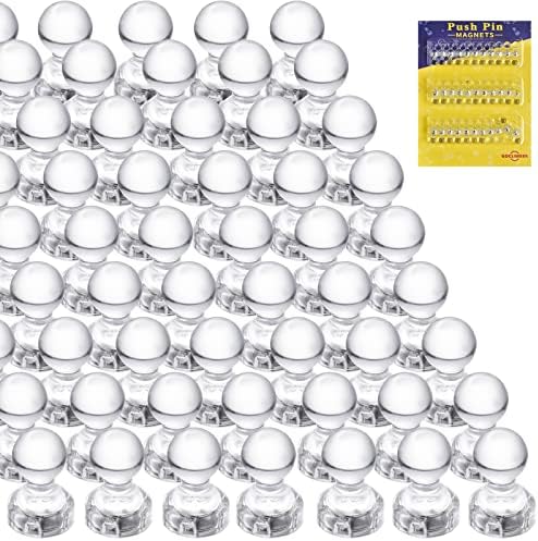 66PCS Magnetic Push Pin Magnet, Push Pin Magnet, Fridge Magnet Magnetic Thumb Tacks for Kitchen, Refrigerator, Office, School, Whiteboard
