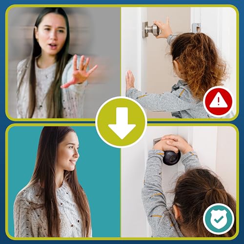 image for Wappa Baby Door Knob Safety Cover for Toddlers (6 Pack) Hard-to-Remove