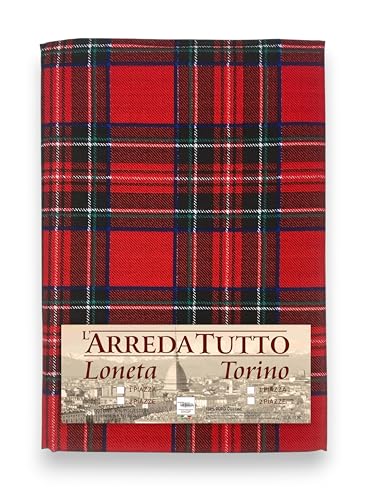 Tex family Toalla cubretodo a cuadros rojos, 100% algodón, gran foulard multiusos para cubrir sofá/colcha – Made in Italy – 2 plazas – 260 x 280 cm