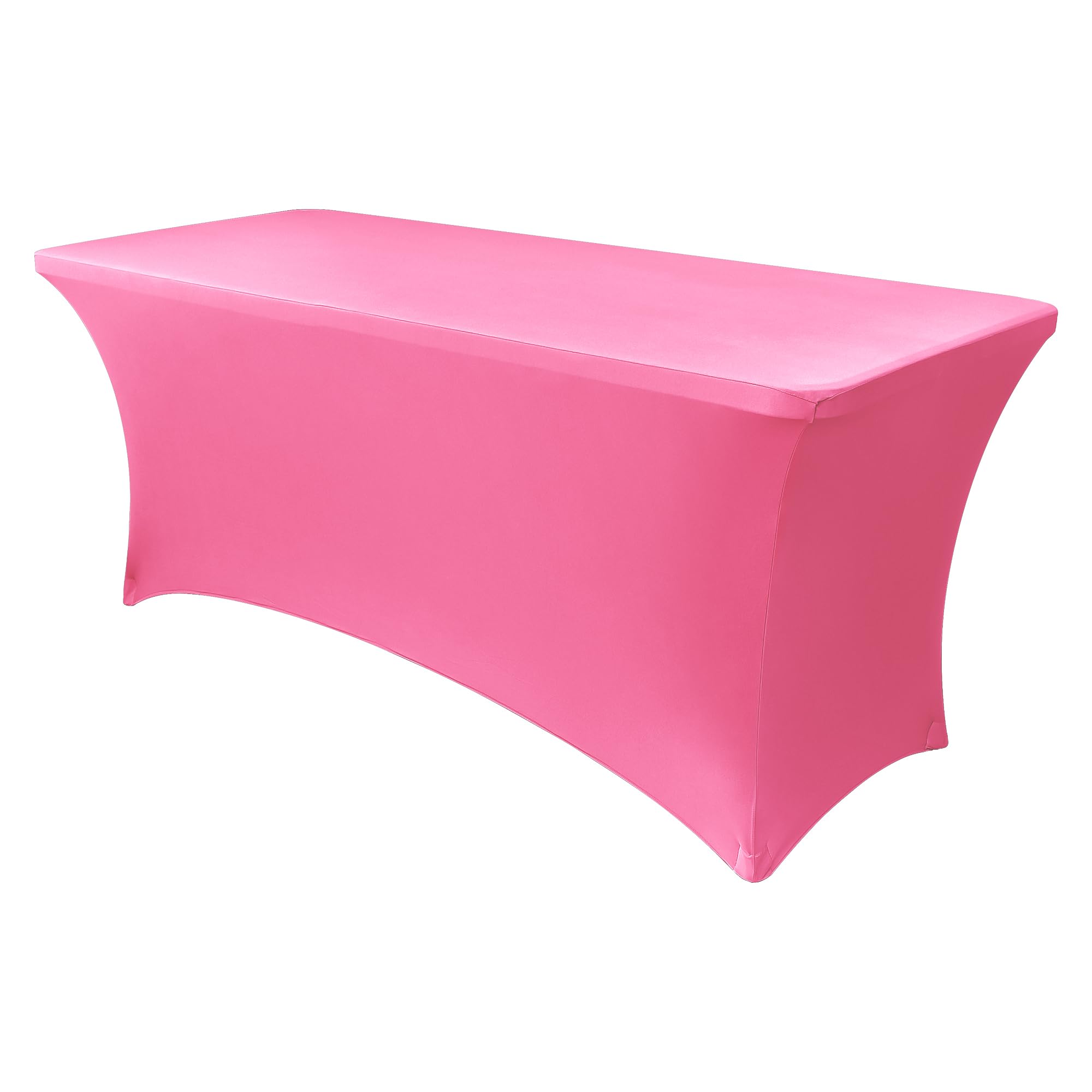 Obstal Spandex Table Cover 4ft Fitted Tablecloth Rectangular, Dark Pink